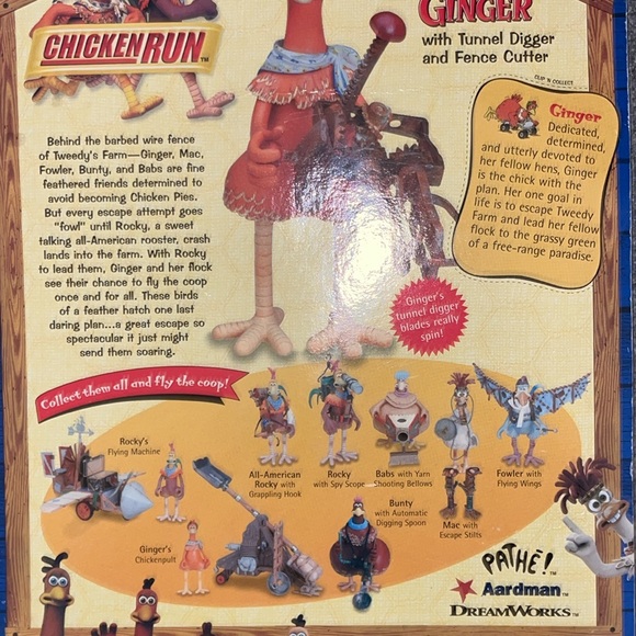 Chicken Run - Ginger with tunnel, digger, fence cutter playset DreamWorks 2000 - Picture 6 of 8
